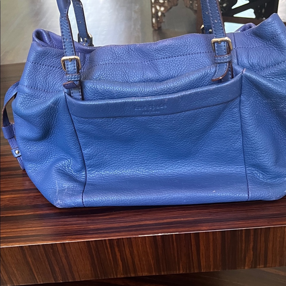 Blue Leather Tote Handbag - Kate Spade